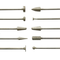 10 sztuk mieszane laboratorium dentystyczne narzędzie 2.35mm shank HP wiertła diamentowe diamentowa głowica szlifierska proteza jade Emerald polerowanie 1